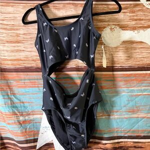 Old Navy Black Swimsuit with Butterfly Accents